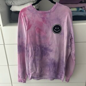UNSWEETENED Pink tie dye crewneck